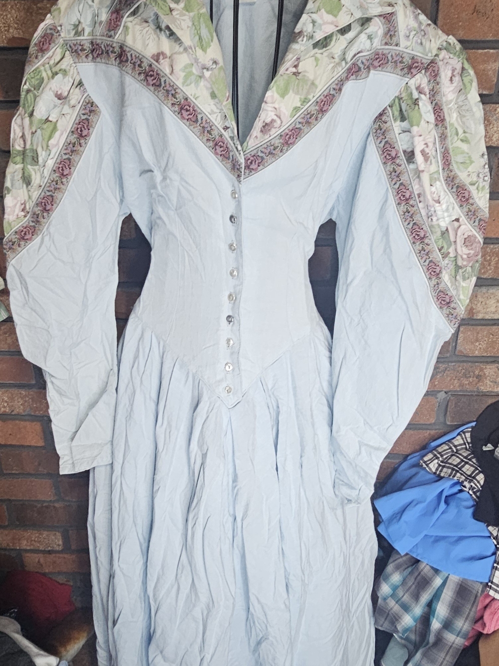 vintage menu denim western dress